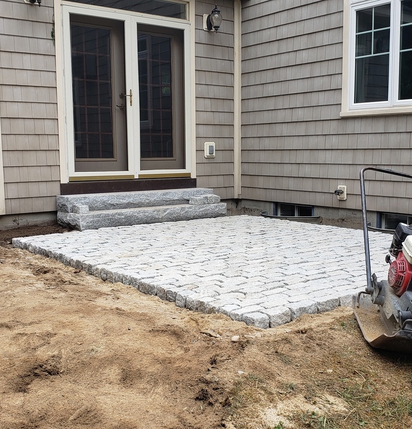 Falmouth Maine Granite Patio & Granite Steps